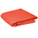 An orange Intedge cloth table cover folded on a white background.