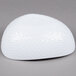 A white GET Coralline melamine triangle bowl.