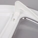 A white Rubbermaid ProSave rotating lid with a plastic handle.