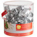 A plastic container filled with Wilton stainless steel holiday cookie cutters.