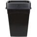 A black rectangular Continental wall hugger trash can and lid.