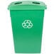 A green Continental rectangular recycling bin with a white recycle symbol and lid with holes.