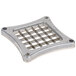 A stainless steel square metal grid with holes for Nemco Easy Chopper III.