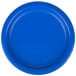 A Creative Converting cobalt blue paper plate.