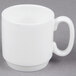 A 10 Strawberry Street white bone china coffee cup with a handle.