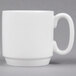 A white 10 Strawberry Street bone china coffee cup with a handle.