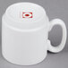 A white 10 Strawberry Street bone china coffee cup with a logo on the side.