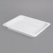 A white Thunder Group melamine food pan on a gray surface.