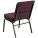 A purple Flash Furniture church chair with a gold vein metal frame.