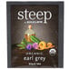 A black Steep by Bigelow box of 20 organic Earl Grey tea bags.
