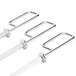 A 3 pack of metal skewers with square ends.