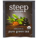 A package of Steep By Bigelow Organic Pure Green Tea Bags on a table.