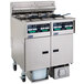 A large stainless steel Pitco Solstice electric fryer with a metal drawer and control panel.