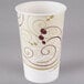 A Solo paper cold cup with a design of swirls on it.