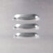A close up of a stainless steel door handle with three holes.