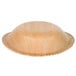 A close-up of a TreeVive by EcoChoice palm leaf bowl.