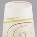 A Solo Symphony wax treated paper cold cup with a design on it.