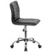A black Flash Furniture leather office chair with chrome base and wheels.