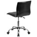A black Flash Furniture mid-back office chair with chrome wheels.