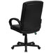 A Flash Furniture black leather office chair with arms and wheels.