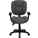 A gray Flash Furniture office chair with arms and a black base.