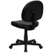 A Flash Furniture black leather office chair with wheels.