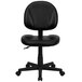 A Flash Furniture black leather office chair with wheels.