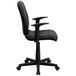 A black Flash Furniture office chair with arms.