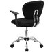 A black Flash Furniture office chair with chrome legs and arms.