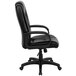 A black Flash Furniture high-back office chair with padded arms and backrest.
