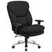 A black Flash Furniture office chair with wheels and arms.