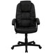 A Flash Furniture black leather high-back office chair with wheels.