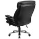 A black Flash Furniture office chair with chrome wheels.