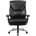 A Flash Furniture black leather office chair with wheels and arms.
