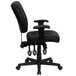 A close-up of a Flash Furniture black office chair with arms.