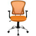 An orange Flash Furniture office chair with chrome base.