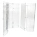 A wire mesh security cage with metal grids on the doors.