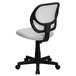 A Flash Furniture white mesh office chair with black wheels.
