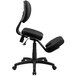 A black Flash Furniture kneeling office chair with a backrest.
