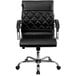 A Flash Furniture black leather office chair with chrome base.