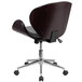 A Flash Furniture mahogany wood office chair with a black leather seat.
