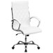 A white Flash Furniture high-back leather executive office chair with chrome arms and legs.