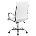 A white Flash Furniture high-back office chair with chrome arms and base.