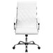A white Flash Furniture high-back office chair with chrome legs and arms.