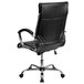 A Flash Furniture black leather high-back office chair with chrome arms and chrome legs.