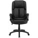 A Flash Furniture black leather office chair with armrests and a black base.