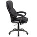 A black Flash Furniture office chair with loop arms and a chrome base.