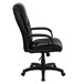 A black Flash Furniture high-back office chair with arms and wheels.