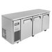 A Turbo Air stainless steel undercounter refrigerator with three doors.