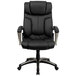 A Flash Furniture black leather office chair with arms and a chrome base.